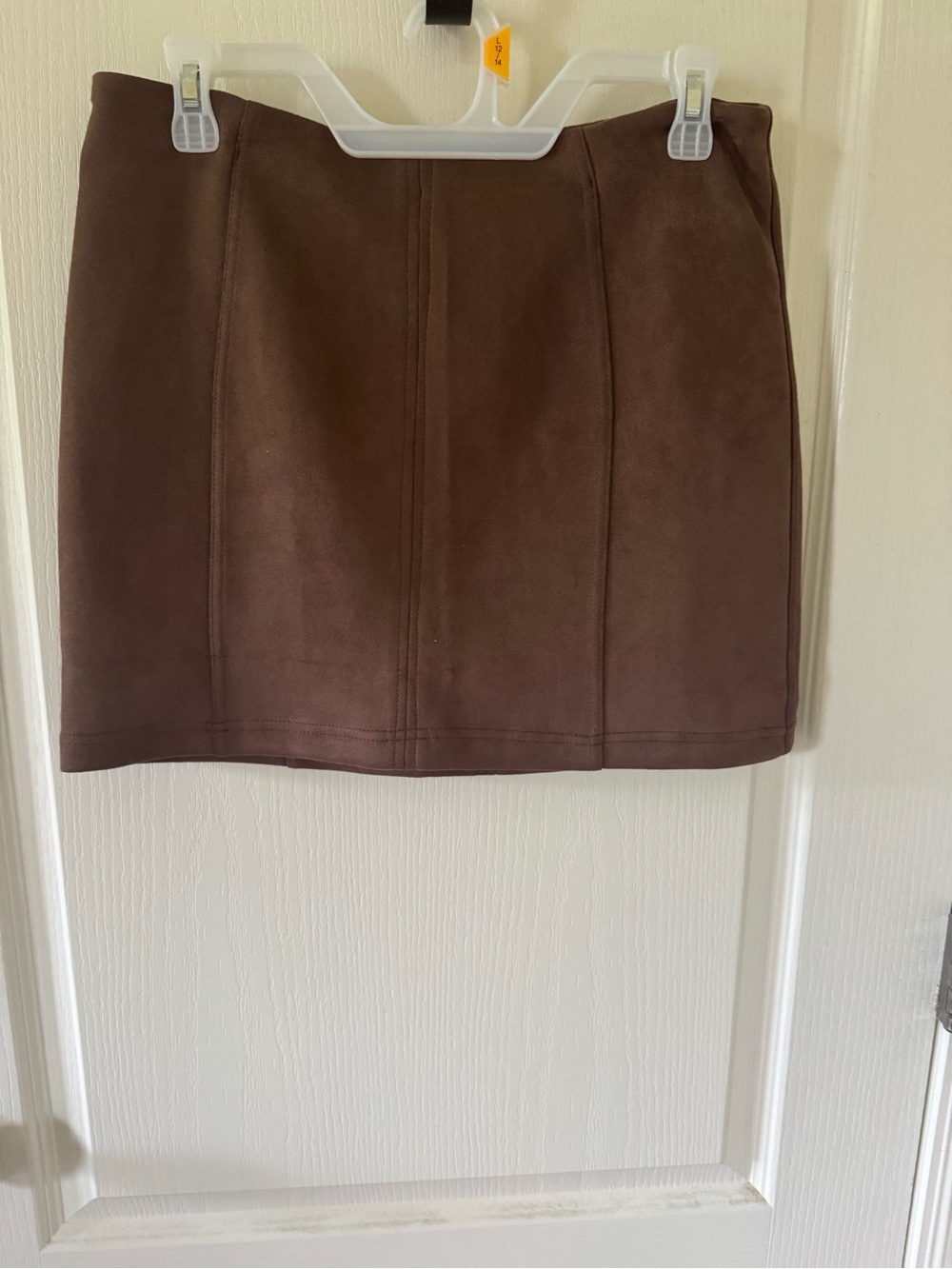 Brown Suede-Look Mini Skirt